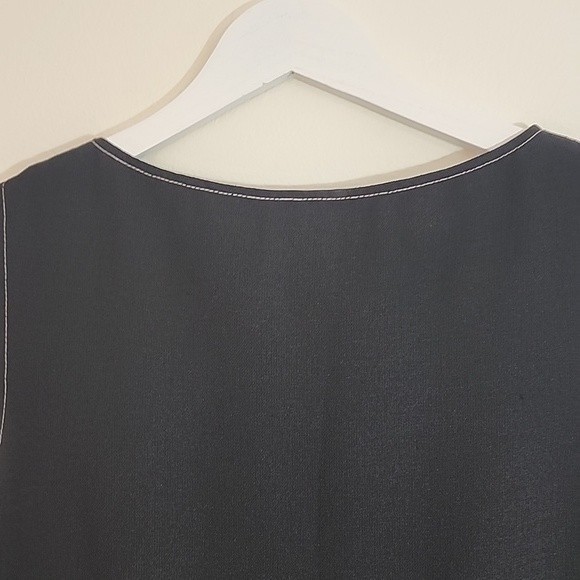 Kasper ASL vintage black shift tank dress with contrasting stitching sz 10 - Picture 10 of 16